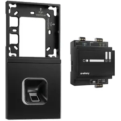 ekey xLine Fingerprintset Unterputzmontage, Loxone Montagerahmen 2-fach Anthrazit