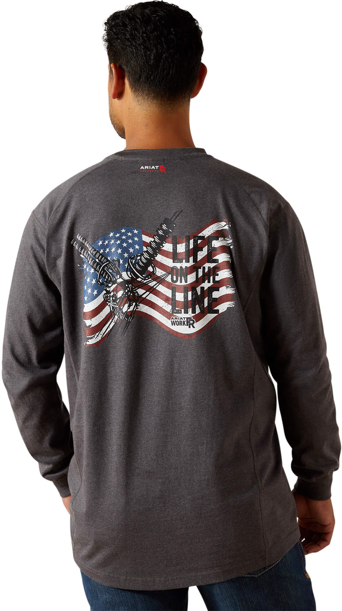 Men's Flame-Resistant Air Lineman T-Shirt in Charcoal Heather, Size: 4XL by Ariat