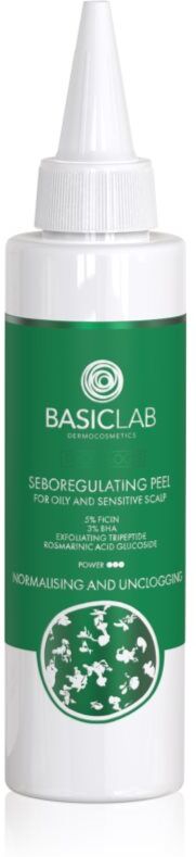 BasicLab Dermocosmetics Trichologis sérum peeling exfoliant pour cuir chevelu gras 150 ml