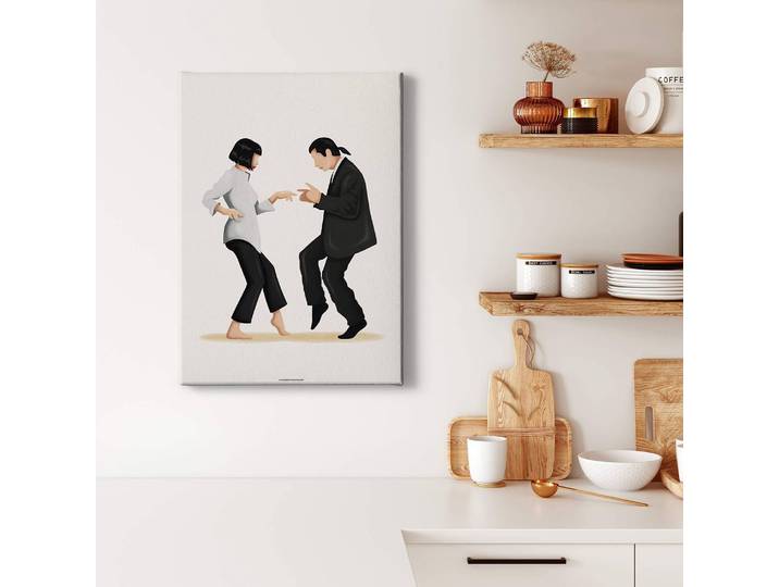 home24 Afbeelding Pulp Fiction polyester PVC/sparrenhout wit 50 x 70cm
