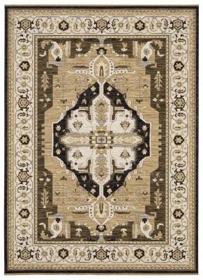 Style Haven Adelaide Vintage Center Medallion Tan/ Black Wool Blend Area Rug-