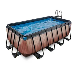 Exit rechteckiger Rahmenpool mit Kartuschenfilteranlage 400 x 200 cm (Höhe 122cm) 400 x 200 cm braun