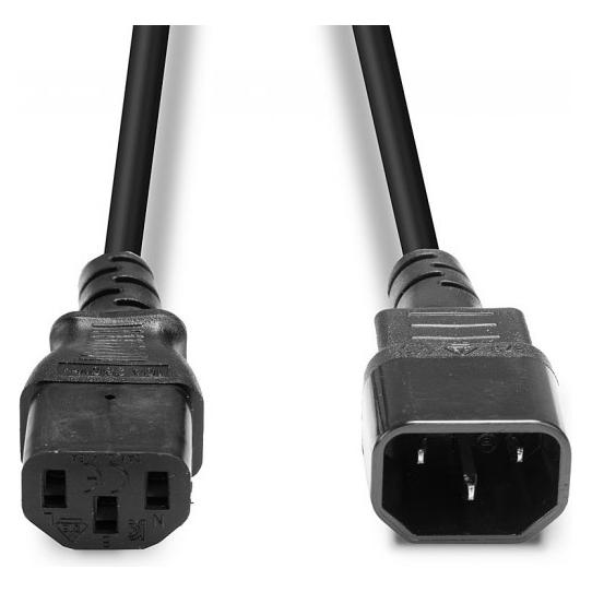 Lindy 2m IEC-Netzverlaengerungskabel C14 an C13 (2 m, CEE 7/7) (30331)
