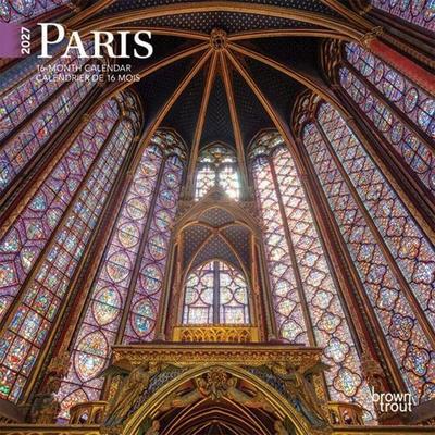 Paris 2027 7 X 14 Inch (Hanging) Monthly Mini Wall Calendar English/French Bilingual