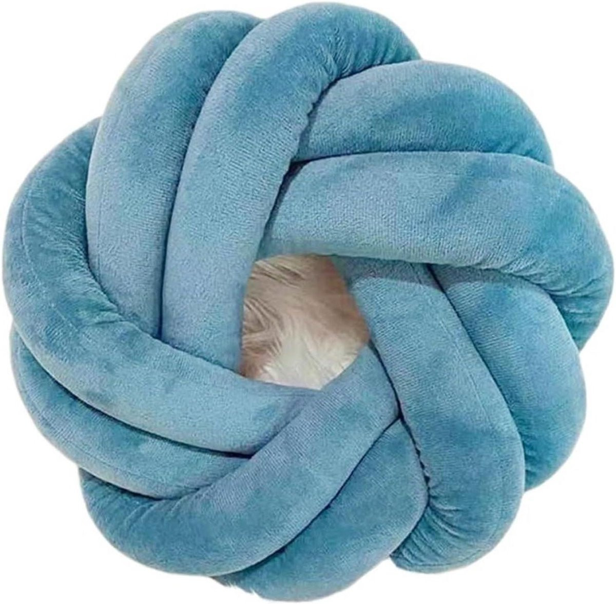 Blauw handgeweven knoopkussen voor woonkamer decoratie