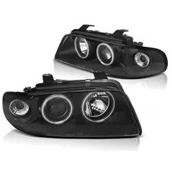 LED Angel Eyes Scheinwerfer passend für Audi A4 B5 94-98 schwarz CCFL
