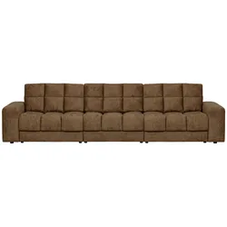 Sofa Date 3-Sitzer aus Struktursamt, klassisch, brass braun, langlebig gepolstert, für dein Wohnzimmer