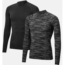 POWER KOMPRESSIONSSHIRT - Schwarz | Grau Camo - L