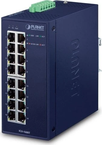 Planet Technology Industrial 16-Port 10/100/1000T Switch
