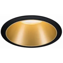 Paulmann Einbauspot LED COLE IP44, starr, inkl. LED COIN Modul, 230V, 6.5W 2700K460lm 100°, 3-stufig dimmbar, Schwarz / Gold matt PAUL-93403