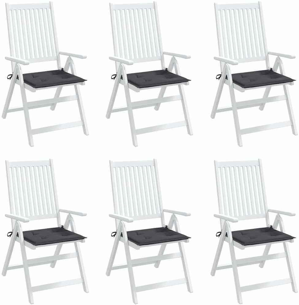 vidaXL Coussins de chaise de jardin lot de 6 anthracite 40x40x3 cm