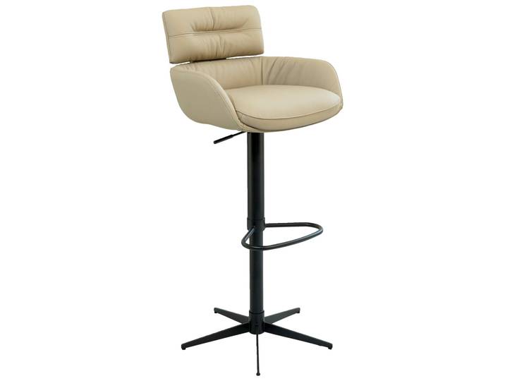 Dieter Knoll Barhocker PABLO, Hellbraun, Leder