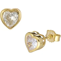 trendor 41549 Damen-Ohrringe Gold 333/8K Herz mit Zirkonia