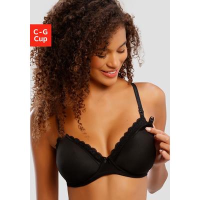 Still-BH LASCANA, Damen, Gr. 85, Cup C, schwarz, Microtouch, Obermaterial: 52% Polyester, 30% Polyamid, 18% Elasthan, Basic, bequem, BHs BH Soft-BH Still-BH Bügelloser-BH, mit leichten Spacer Cups