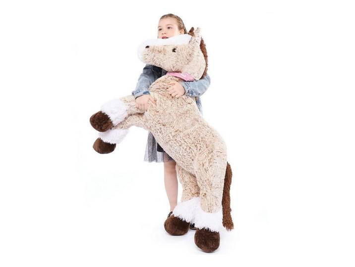 LuxusKollektion Kuscheltier Kuscheltier Pferd 120cm XXL Pony Plüschtier Geschenk Lightbraun Pferd (1-St)