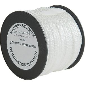 Schwan Maurerschnur 340210, 100m, Ø 2mm, geflochtenes Polypropylen, weiß
