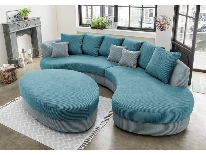 Home affaire Ecksofa Limoncello modern & bequem, organische Formensprache, zwei verschiedene Fußfarben wählbar
