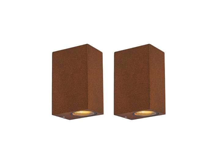 Lot de 2 appliques murales industrielles brun rouille 2 lumières