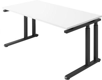 Schäfer Shop Select Schreibtisch SET UP, C-Fußgestell, 1600x800, weiß/graphit