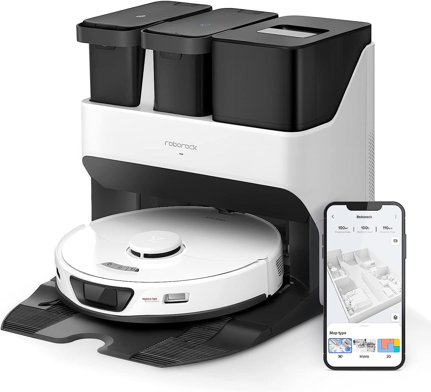 Roborock S7 Max Ultra Staubsauger Roboter 5500Pa, All-in-one Station, Saugroboter Wischroboter selbstreinigend ,Weiß