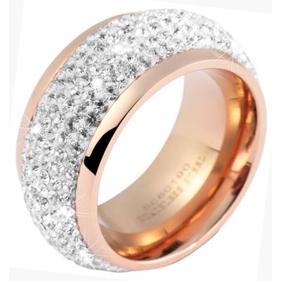 Fingerring ADELIA´S "Damen Ring aus Edelstahl" Gr. 58, gold, Fingerringe, Damen, 58, Edelstahl, Fingerring