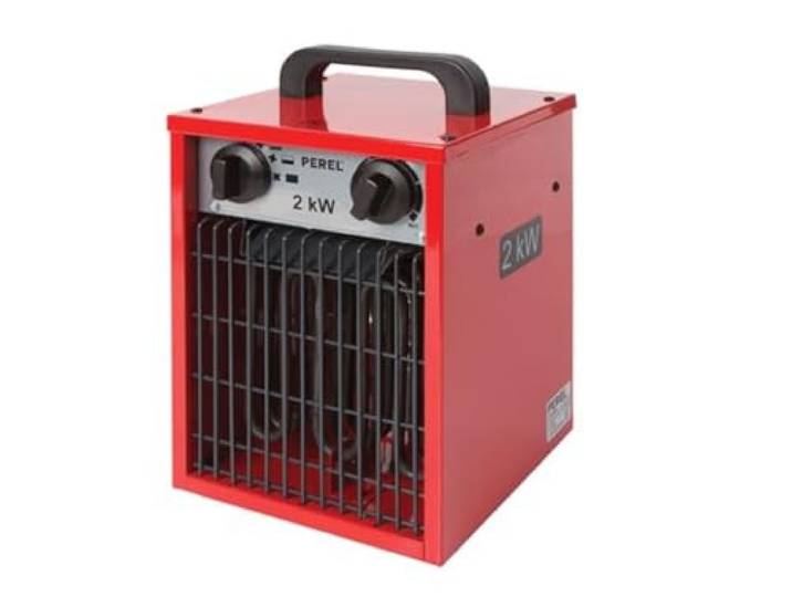 Perel Radiateur soufflant electrique\, 2000 W\, thermostat\, IP24\, 82 m2