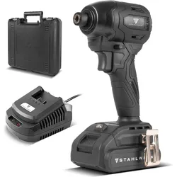 Stahlwerk, Bohrmaschine + Akkuschrauber, 20 V Akku Drehschlagschrauber 190 Nm 3200 U/min Brushless-Technologie 1/4" Hex-Bithalter
