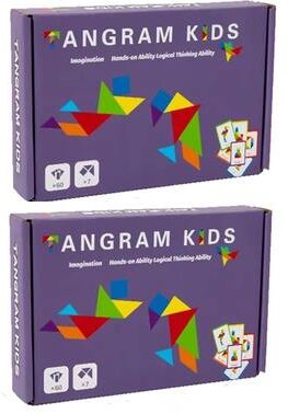 Inspire Curations Colorful Wooden Tangram Puzzle Animal Pattern Blocks Animal Tangram Puzzle Montessori Sorting Toy 1 Set (2pcs)