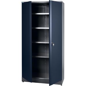 Küpper Werkzeugschrank 70283, aus Metall, grau / blau, mit 4 Fachböden, abschließbar, 91 x 204 x 53cm