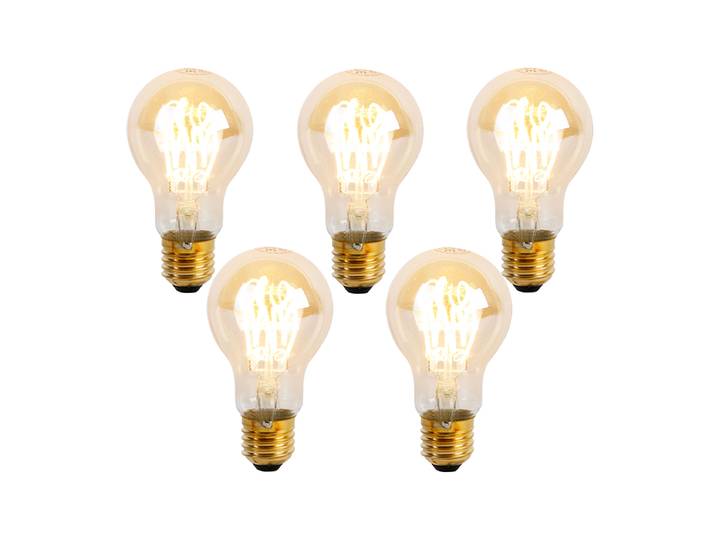 Lot de 5 ampoules LED E27 à spirale à intensité variable A60