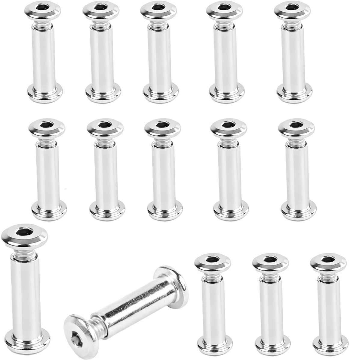 30 stuks Nikkel Verbindingsschroeven M6 voor Meubelbevestiging (26-32mm)