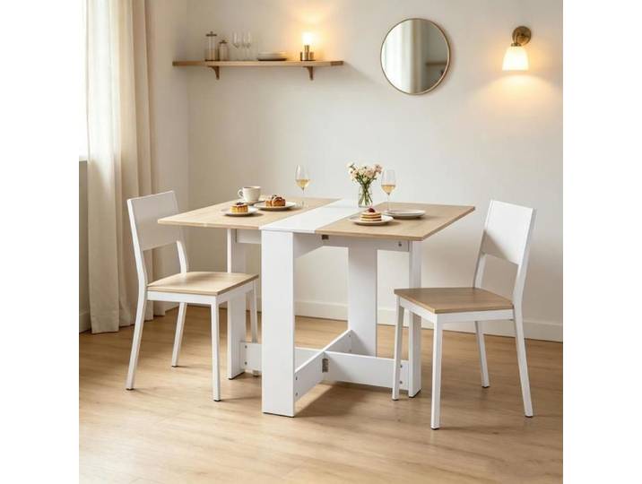 PIPIPOXER Table à manger pliable extensible table console gain de place pour cuisine salle à manger appartement petit format
