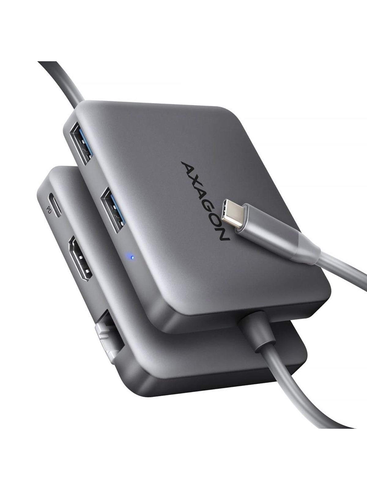 AXAGON SuperSpeed USB-C Hub USB-Hubs - USB 3.0 - 5 - silber