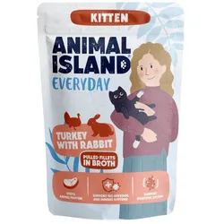 Animal Island Everyday – Truthahn mit Kaninchen in Brühe 85g für Kätzchen