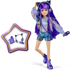 Simba K-POP Stage Nova Ankleidepuppe mit Mikrofon & Kopfhörern, 26 cm