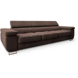 BETTSOFA MOSINE Braun Velours-Stoff mit Schlaffunktion
