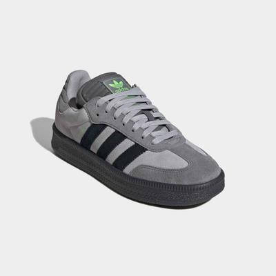 Sneaker ADIDAS ORIGINALS "SAMBA XLG", Herren, Gr. 43, grau (grau four, core schwarz, grau four), Leder, Synthetik, Schuhe Sneaker