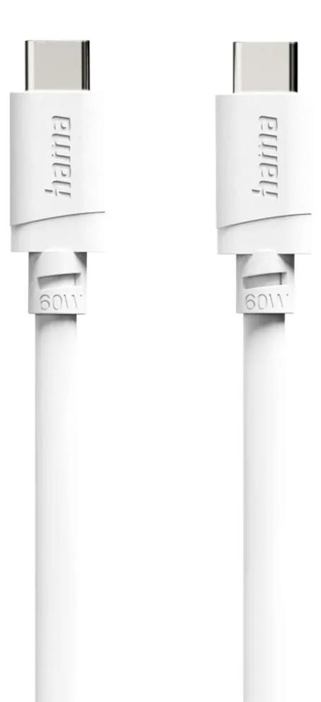 Hama USB-C naar USB-C kabel, 2 meter, USB 2.0, wit