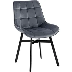CLP Stuhl Colby Samt   Farbe: dunkelgrau, Material: Samt