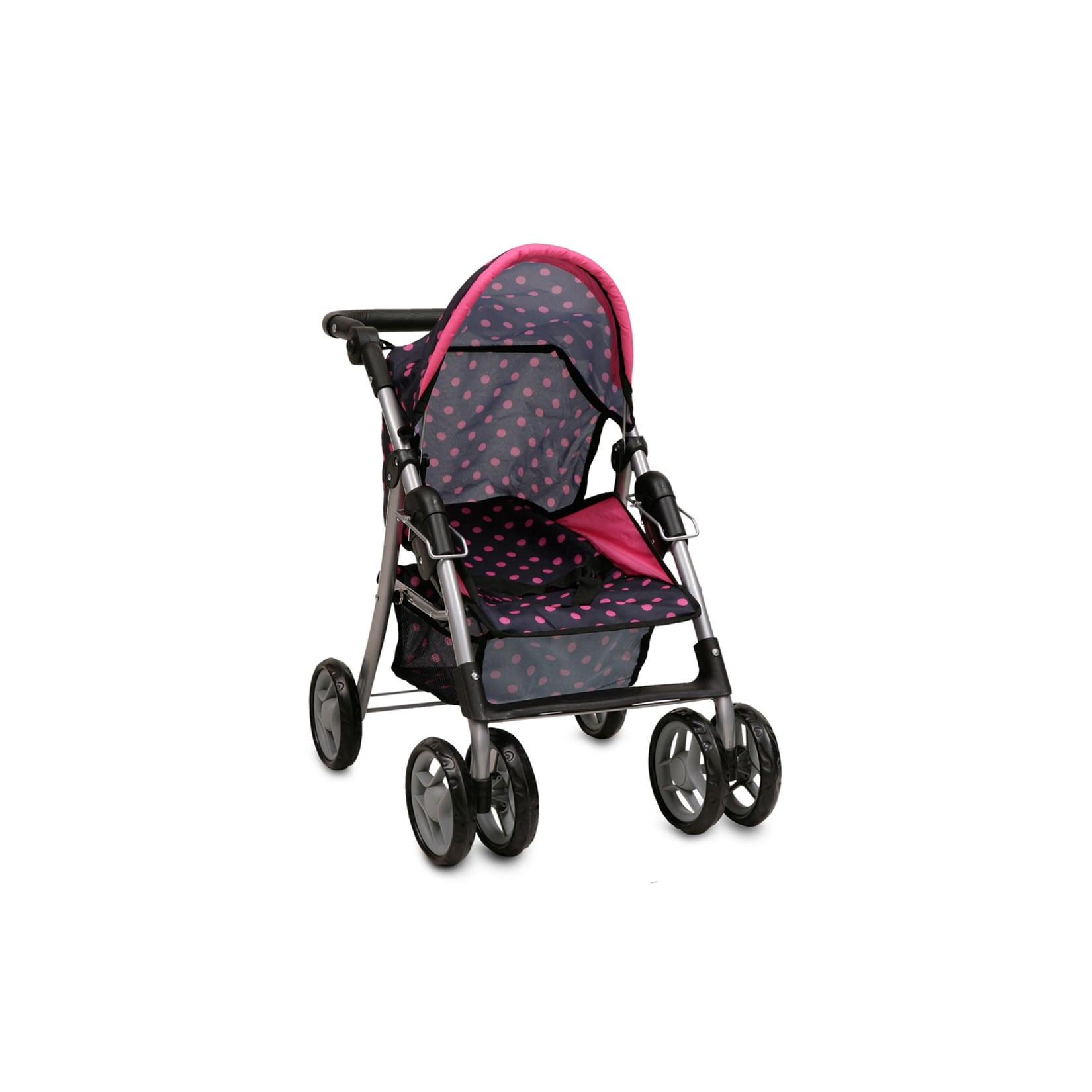 Moni Puppenwagen Punkte 9352, zusammenklappbar, Schiebehöhe bis 62 cm