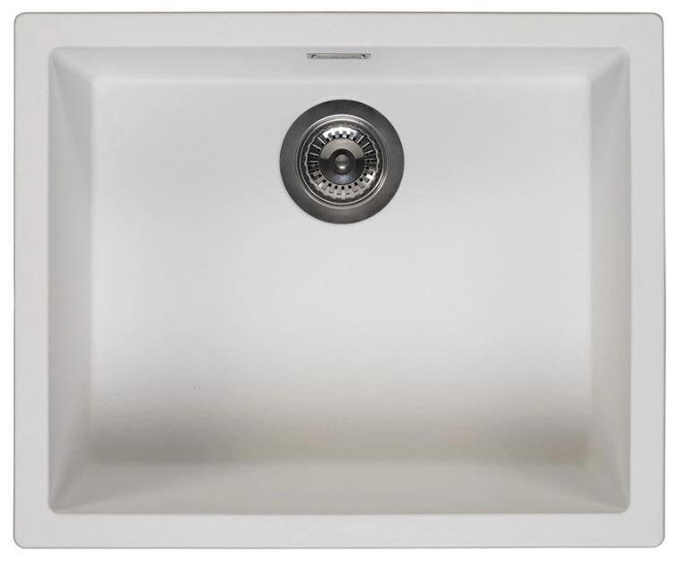 Küchenspüle 50x40 cm Weiß Unterbau und Aufbau Pure.Sink