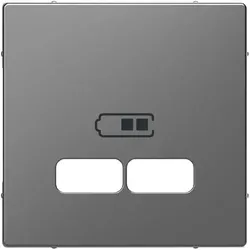 MertenZentralplatte für USB Ladestation-Einsatz, System Design, Edelstahl (lackiert)