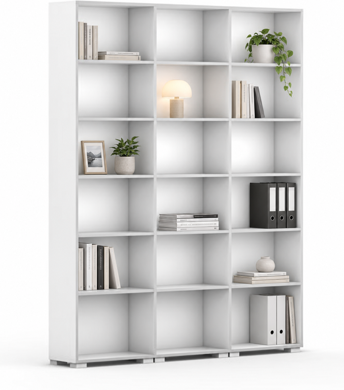B2B Partner Bücherregal SILVER LINE, 3 Reihen, 2230 x 1800 x 400 mm, weiß