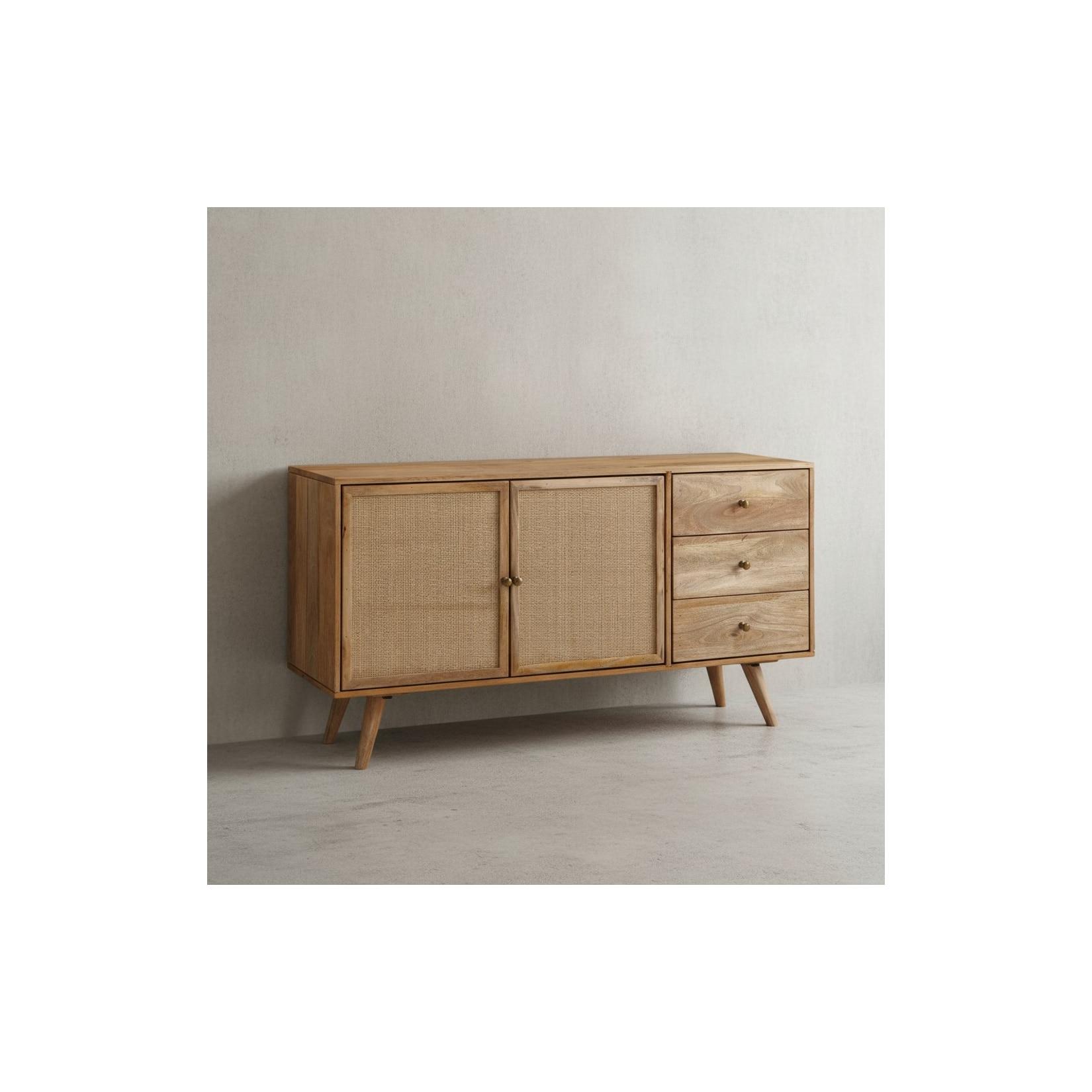 KADIMA DESIGN Mangoholz Sideboard, Unique Design, Stabile Konstruktion, Großer Stauraum