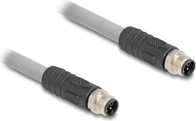 Delock Sensor kabel M12 5-polig mannelijk naar M12 5-polig mannelijk, 2 m, Grijs