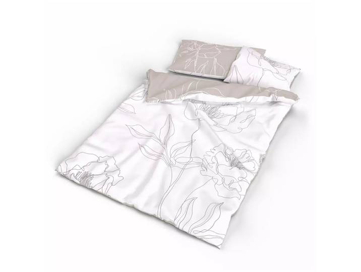 Lotus Bettwaren - Lotus Création Duvetbezug Satin Mavis, Lotus Création Mavis Satin Duvetbezug, 160 x 240 cm, Greige