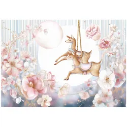 FOTOTAPETE Kinderzimmer Mädchen Blumen Tiere 200x140