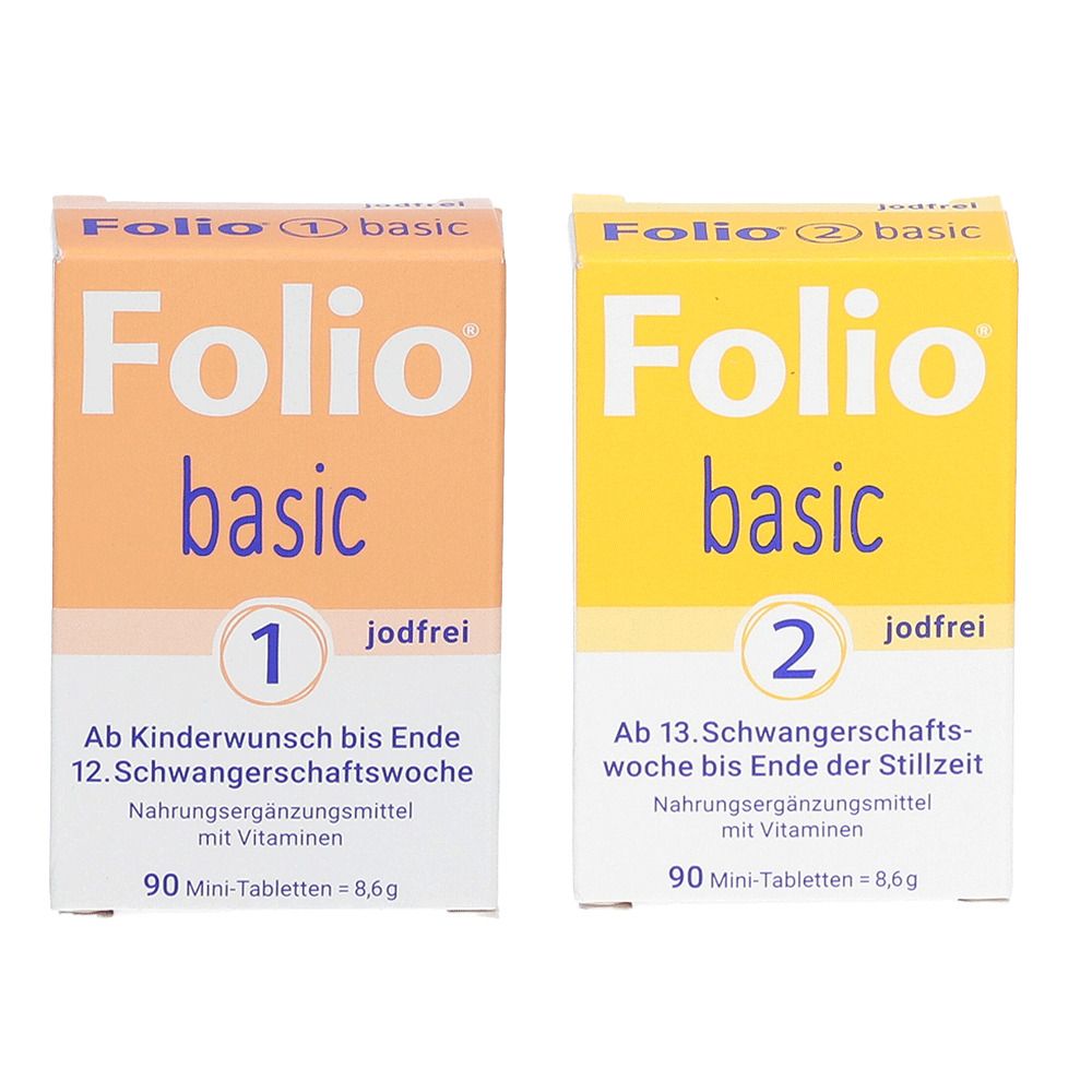 Folio basic jodfrei 1 + 2 2x90 St Filmtabletten