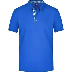 James & Nicholson Herren Karo-Kragen Piqué Polo JN964 royal/royal/white S