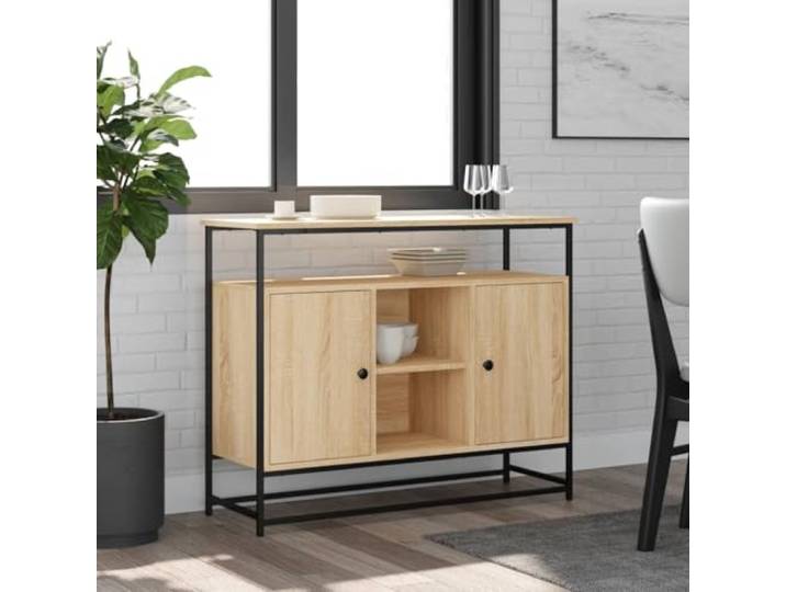 HEFZGDB Klassisches Sideboard mit Stauraum aus Holzwerkstoff, Sideboard mit robuster Oberplatte und verstellbaren Beinen, Beistellschrank für die praktische Aufbewahrung